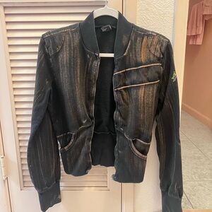 Diesel Black and Brown Distressed Look Jacket